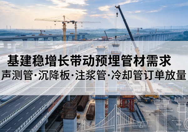 坡头基建稳增长带动预埋监测管材需求，声测管、沉降板、注浆管订单持续放量